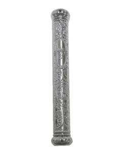 Mezuzah 12cm  plastic-silver ornate
