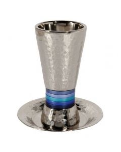 Emanuel Kiddush Cup - Wide Rings - Blue