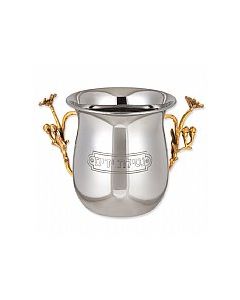 nicklel wash cup/brass handles