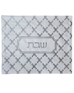 Challah Cover Silver White Flower 303212