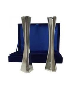 Shabbat candlesticks, Modern Design,Polished Aluminum