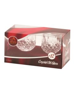 Ner Mitzvah Oil Cups Crystal Elegant Size 12 60009