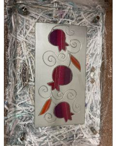 Challah Board Glass Pomegranate Tulip Acrylic 81564